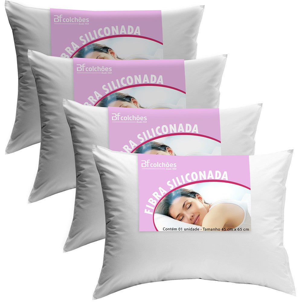 Kit 4 travesseiros Felicitá - fibra siliconada - Ninna Enxovais