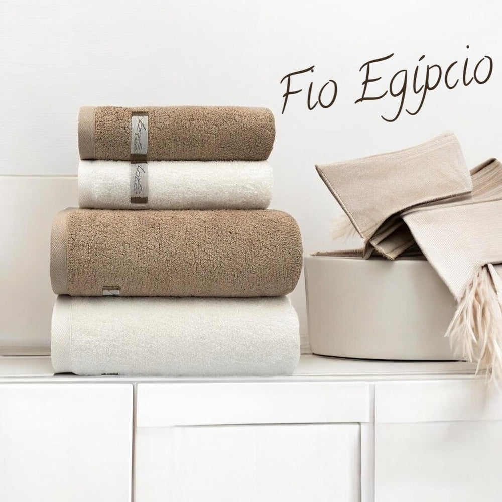 Jogo de Toalhas 4 Peças Fio Egípcio Branco   Banhão + Rosto | NInna enxovais