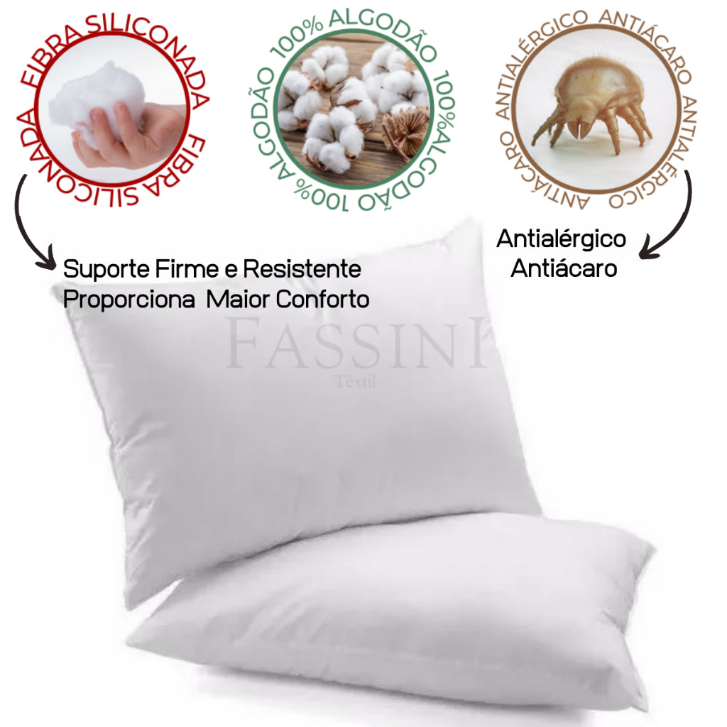 Kit 2 Travesseiros Ninna-  Extra Firme  - Algodão