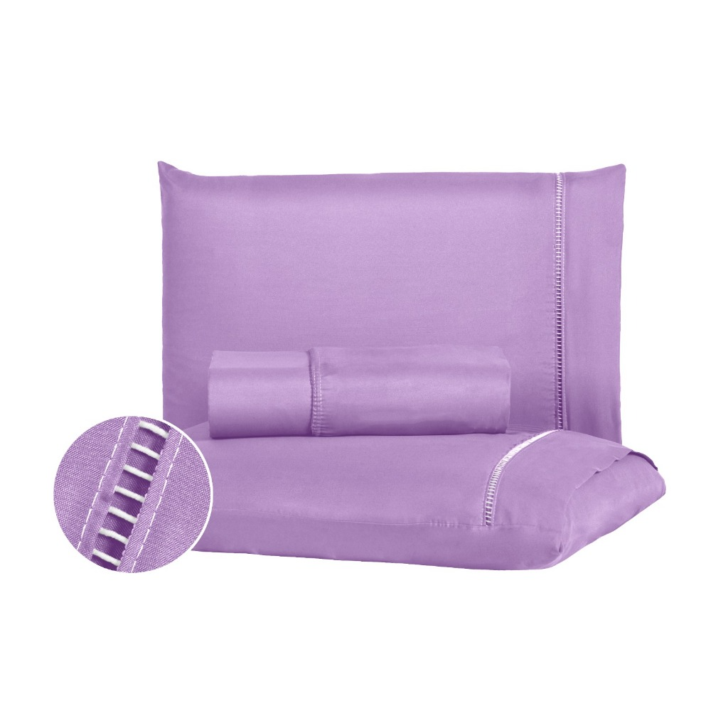 Jogo de Lençol de Elástico Soft + Kit de Fronhas- 100% Poliéster - Ninna