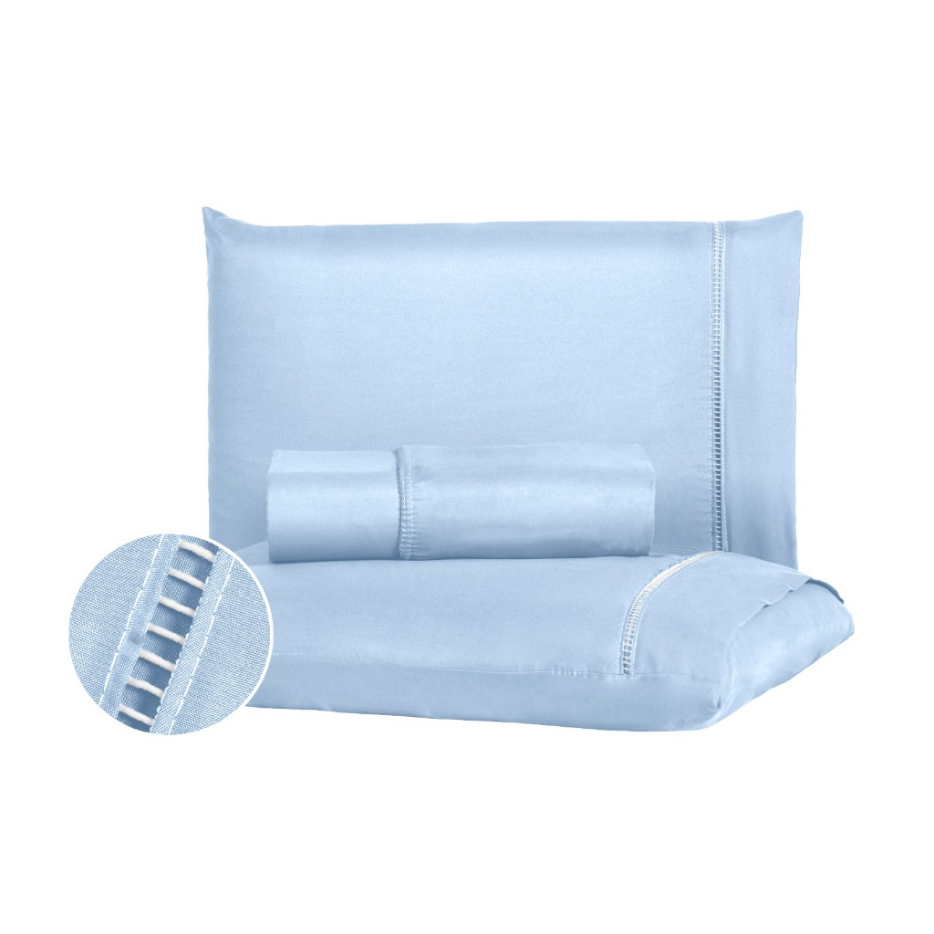 Jogo de Lençol de Elástico Soft + Kit de Fronhas- 100% Poliéster - Ninna